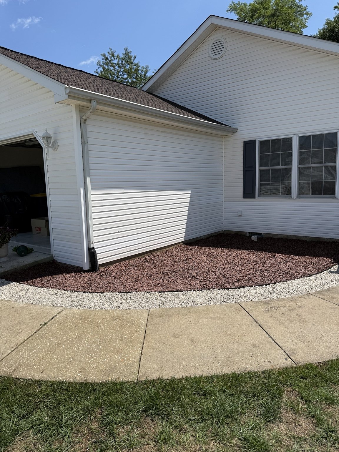 Fresh decorative stone landscape bed